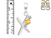 Citrine & White Topaz Alphabet X Pendant CIT-RDA-24.