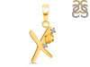 Citrine & White Topaz Alphabet X Pendant CIT-RDA-24.