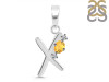 Citrine & White Topaz Alphabet X Pendant CIT-RDA-24.