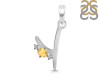 Citrine & White Topaz Alphabet Y Pendant CIT-RDA-25.