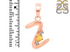 Citrine & White Topaz Alphabet Z Pendant CIT-RDA-26.