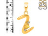Citrine & White Topaz Alphabet Z Pendant CIT-RDA-26.