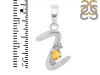 Citrine & White Topaz Alphabet Z Pendant CIT-RDA-26.