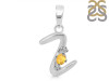 Citrine & White Topaz Alphabet Z Pendant CIT-RDA-26.