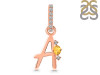 Citrine & White Topaz Alphabet A Pendant CIT-RDA-27.