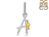 Citrine & White Topaz Alphabet A Pendant CIT-RDA-27.
