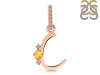 Citrine & White Topaz Alphabet C Pendant CIT-RDA-29.