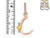 Citrine & White Topaz Alphabet C Pendant CIT-RDA-29.