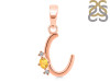 Citrine & White Topaz Alphabet C Pendant CIT-RDA-3.