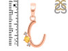Citrine & White Topaz Alphabet C Pendant CIT-RDA-3.