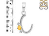Citrine & White Topaz Alphabet C Pendant CIT-RDA-3.