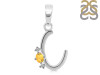 Citrine & White Topaz Alphabet C Pendant CIT-RDA-3.