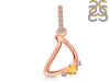 Citrine & White Topaz Alphabet D Pendant CIT-RDA-30.
