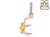 Citrine & White Topaz Alphabet E Pendant CIT-RDA-31.
