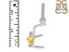 Citrine & White Topaz Alphabet E Pendant CIT-RDA-31.