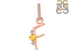 Citrine & White Topaz Alphabet F Pendant CIT-RDA-32.
