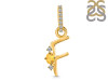 Citrine & White Topaz Alphabet F Pendant CIT-RDA-32.
