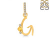 Citrine & White Topaz Alphabet G Pendant CIT-RDA-33.