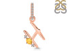 Citrine & White Topaz Alphabet H Pendant CIT-RDA-34.