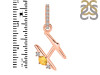 Citrine & White Topaz Alphabet H Pendant CIT-RDA-34.