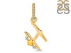 Citrine & White Topaz Alphabet H Pendant CIT-RDA-34.