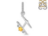 Citrine & White Topaz Alphabet H Pendant CIT-RDA-34.