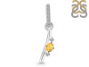 Citrine & White Topaz Alphabet I Pendant CIT-RDA-35.