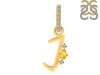 Citrine & White Topaz Alphabet J Pendant CIT-RDA-36.