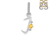 Citrine & White Topaz Alphabet J Pendant CIT-RDA-36.