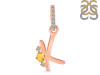 Citrine & White Topaz Alphabet K Pendant CIT-RDA-37.