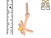 Citrine & White Topaz Alphabet K Pendant CIT-RDA-37.