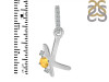 Citrine & White Topaz Alphabet K Pendant CIT-RDA-37.