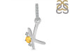 Citrine & White Topaz Alphabet K Pendant CIT-RDA-37.