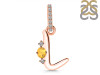 Citrine & White Topaz Alphabet L Pendant CIT-RDA-38.