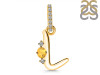 Citrine & White Topaz Alphabet L Pendant CIT-RDA-38.