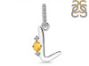 Citrine & White Topaz Alphabet L Pendant CIT-RDA-38.