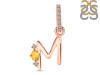 Citrine & White Topaz Alphabet M Pendant CIT-RDA-39.