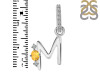 Citrine & White Topaz Alphabet M Pendant CIT-RDA-39.