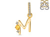 Citrine & White Topaz Alphabet M Pendant CIT-RDA-39.
