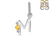 Citrine & White Topaz Alphabet M Pendant CIT-RDA-39.