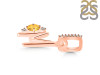 Citrine & White Topaz Alphabet M Pendant CIT-RDA-39.