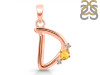 Citrine & White Topaz Alphabet D Pendant CIT-RDA-4.