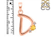 Citrine & White Topaz Alphabet D Pendant CIT-RDA-4.
