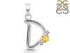 Citrine & White Topaz Alphabet D Pendant CIT-RDA-4.