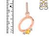 Citrine & White Topaz Alphabet O Pendant CIT-RDA-41.
