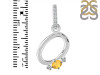Citrine & White Topaz Alphabet O Pendant CIT-RDA-41.