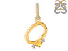 Citrine & White Topaz Alphabet O Pendant CIT-RDA-41.
