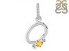 Citrine & White Topaz Alphabet O Pendant CIT-RDA-41.