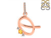 Citrine & White Topaz Alphabet Q Pendant CIT-RDA-43.