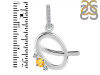 Citrine & White Topaz Alphabet Q Pendant CIT-RDA-43.